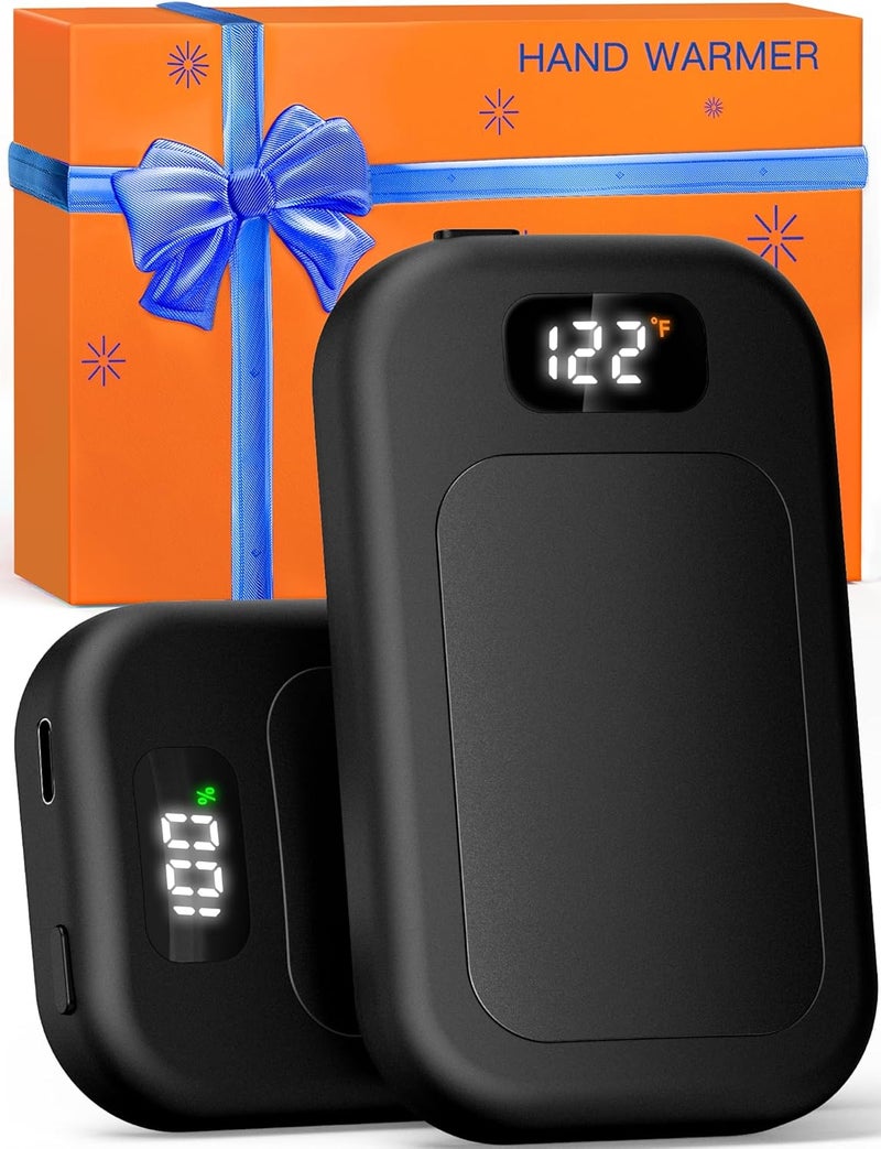 Hotdot Hand Warmers Rechargeable 2 Pack, 3 Heat Levels (104–121°F), Real-Time Temp & Battery Display, Electric Hand Warmers, Fast Heating, Fits in Gloves/Pocket, Gifts for Women & Men - Image 1